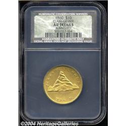 1860[$10] Clark, Gruber & Co. Ten Dollar AU Details, Burnished, NCS.