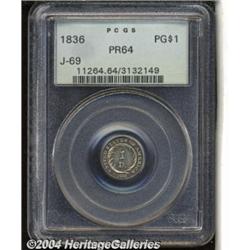 1836[PG$1] Gold Dollar, Judd-69, Pollock-72, High R.7, PR64 PCGS.