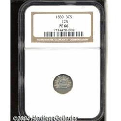 1850[P3CS] Three Cent Silver, Judd-125 Original, Pollock-147, R.4, PR66 NGC.