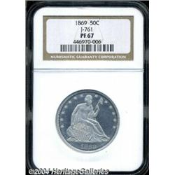 1869[50C] Half Dollar, Judd-761, Pollock-845, Low R.7, PR67 NGC.