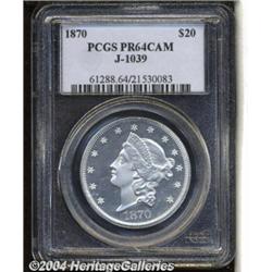1870[$20] Twenty Dollar, Judd-1039, Pollock-1174, High R.7, PR64 Cameo PCGS.