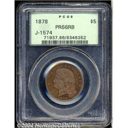 1878[$5] Five Dollar, Judd-1574, Pollock-1766, R.6, PR66 Red and Brown PCGS.
