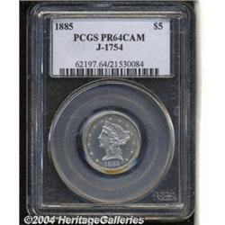 1885[$5] Five Dollar, Judd-1754, Pollock-1967, R.8, PR64 Cameo PCGS.