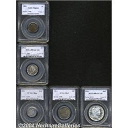 A Five Piece 1911 Proof Set PR66 to PR67 PCGS.