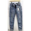 Image 1 : (WOMENS) PAIR OF LIGHT BLUE SANDWICH DENIM JEANS SIZE 34