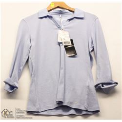 (WOMENS) GERRY WEBER LIGHT BLUE COLLAR AND CUFF TOP SIZE 8