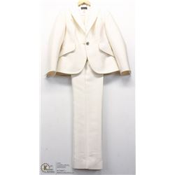 (WOMENS) FRASCARA CREAM SATIN FINISH LADIES PANT SUIT