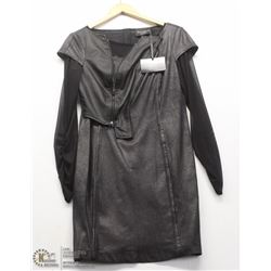 (WOMENS) ELISA CAVALETTI BLACK AND LEATHER DRESS