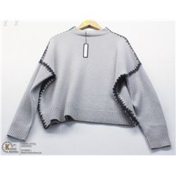 (WOMENS) 360 CASHMERE DARK AND LIGHT GREY SWEATER