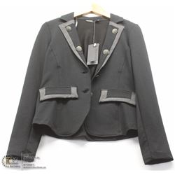 (WOMENS) DONNA DURA SIZE 36 BLACK AND GREY LADIES BLAZER