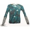 Image 1 : (WOMENS) SANDWICH SHEAR GREEN PRINTED TOP SIZE MEDIUM