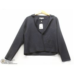 (WOMENS) SANDWICH BLACK AND NAVY POLKADOT BLAZER SIZE LARGE