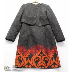 (WOMENS) PAUSE CAFE BLACK, RED AND ORANGE PRINTED