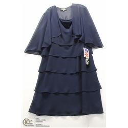 (WOMENS) URSULA NAVY STRAPLESS DRESS WITH SHEAR OVERTOP