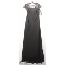 (WOMENS) OBLIQUE BLACK EVENING DRESS WITH LACE TOP AND