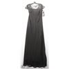 Image 1 : (WOMENS) OBLIQUE BLACK EVENING DRESS WITH LACE TOP AND
