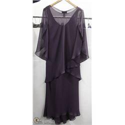 (WOMENS) FRASCARA PURPLE SLEEVELESS DRESS W/ SHEAR OVERTOP