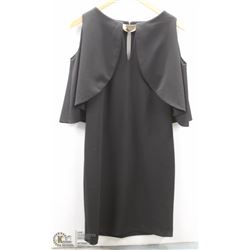 (WOMENS) JOSEPH RIBKOFF BLACK SLEEVELESS DRESS W/ GOLD NECK