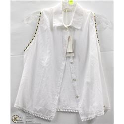 (WOMENS) TENSIONE IN WHITE SLEEVELESS TOP SIZE MEDIUM