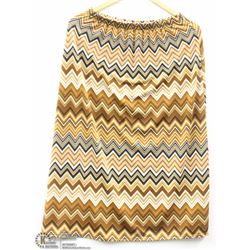 (WOMENS) OMEGA BROWN AND NAVY PRINTED SKIRT SIZE LARGE