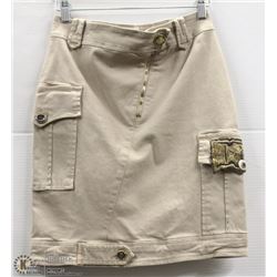 (WOMENS) ELISA CAVALETTI BEIGE PENCIL SKIRT WITH BUTTON