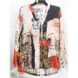 (WOMENS) DOLCEZZA LONG SLEEVE PATTERNED TOP SIZE X SMALL