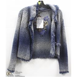 (WOMENS) SPORTALM BLUE WOOL SWEATER WITH BACK PRINT