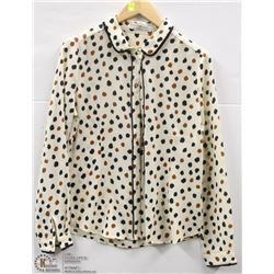 (WOMENS) AAIKO CREAM POLKADOT DRESS SHIRT SIZE MEDIUM