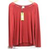 Image 1 : (WOMENS) DOLCEZZA RED LONG SLEEVE TOP SIZE MEDIUM