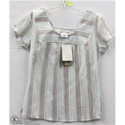 (WOMENS) COLUMBIA PASTEL STRIPED BOX NECK TOP SIZE SMALL