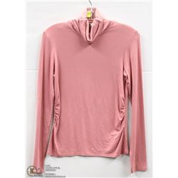 (WOMENS) MAC & JAC PINK ROUCHED TURTLENECK SIZE SMALL