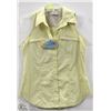 Image 1 : (WOMENS) COLUMBIA CHARTREUSE SLEEVELESS BUTTON UP TOP