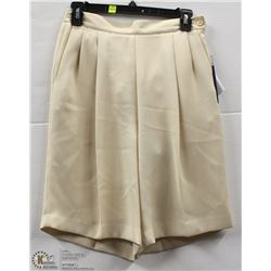 (WOMENS) INGENUITY BEIGE PLEATED DRESS SHORTS SIZE 6
