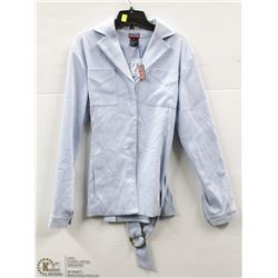 (WOMENS) MAC & JAC BLUE MICROFIBER BELTED BLAZER SIZE 8