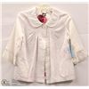 Image 1 : (WOMENS) ROXY WHITE 3/4 SLEEVE SPRING JACKET SIZE MEDIUM