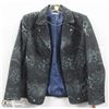 (WOMENS) TANJAY BLACK AND BLUE PRINTED BLAZER