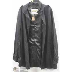 (WOMENS) JACKY WILKINS BLACK TRENCH SIZE XX LARGE