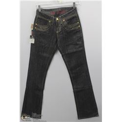 (WOMENS) BH JEANS BLACK AND GOLD THREAD JEAN SIZE 24