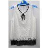 (WOMENS) BE...TWEEN WHITE SLEEVELES TOP WITH BLACK LACE