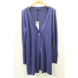 (WOMENS) DONNA DURA PURPLE LONG KNIT CARDIGAN SIZE 44