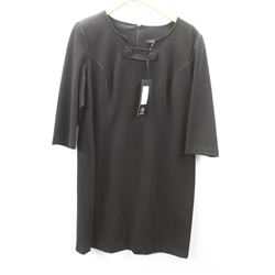 (WOMENS) RAFFINALLA BLACK DRESS WITH BUST BUTTON ACCENT