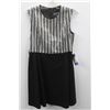 Image 1 : (WOMENS) DINH BA BLACK AND WHITE STRIPED SLEEVELESS DRESS