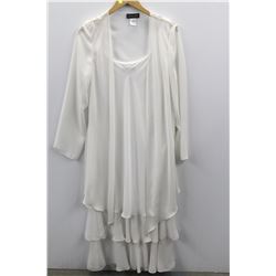(WOMENS) FRASCARA WHITE SLEEVELESS DRESS WITH SHEAR OVERTOP