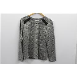 (WOMENS) SANDWICH BLACK AND WHITE TEXTURED LONG SLEEVE TOP