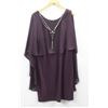Image 1 : (WOMENS) LYMAN PURPLE DRESS WITH NECKLACE ACCENT SIZE 16