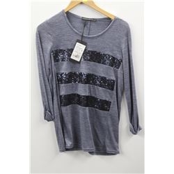 (WOMENS) MADO ET LES AUTRES BLUE LONG SLEEVE TOP WITH