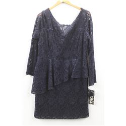 (WOMENS) URSULA NAVY LACE AND SEQUIN DRESS SIZE 16