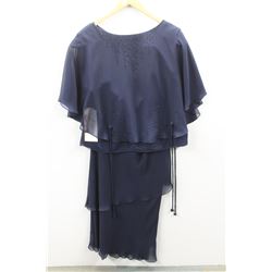 (WOMENS) ALFRED ANGELO NAVY SINGLE STRAP DRESS WITH SHEAR