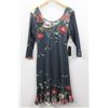Image 1 : (WOMENS) KOMAROV DARK BLUE FLOWER PRINT DRESS SIZE X LARGE