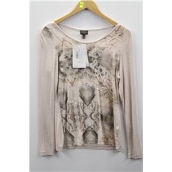 (WOMENS) SPORTALM PINK LONG SLEEVE PRINTED TOP WITH BEADED